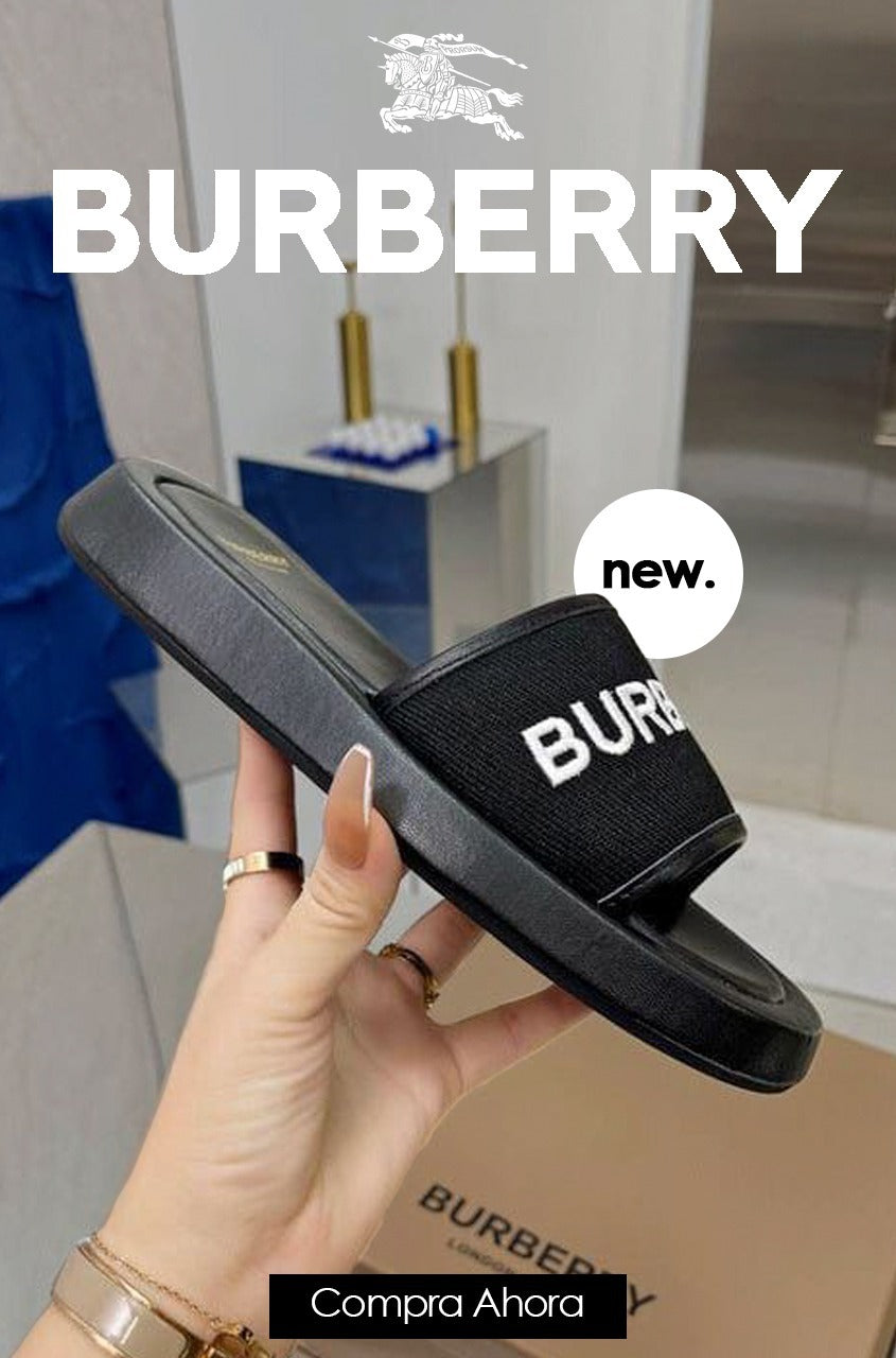SANDALIA BURB3RRY NEGRO BLANCO