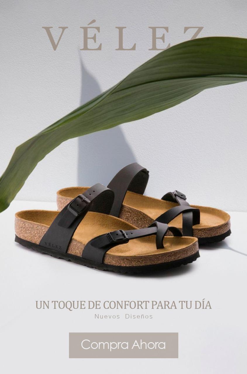 SANDALIA PLANA VLEZ VINTAGE NEGRA