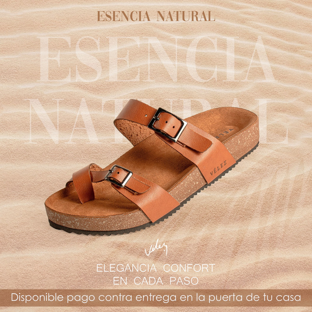 SANDALIAS PLANA MIEL VLEZ